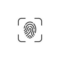 Vector sign of Fingerprint symbol is isolated on a white background. vector illustration icon color editable.