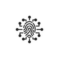 Vector sign of Fingerprint symbol is isolated on a white background. vector illustration icon color editable.