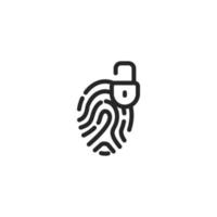 Vector sign of Fingerprint symbol is isolated on a white background. vector illustration icon color editable.