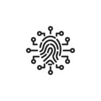 Vector sign of Fingerprint symbol is isolated on a white background. vector illustration icon color editable.