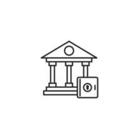 el signo vectorial del símbolo del banco está aislado en un fondo blanco. color de icono de ilustración vectorial editable. vector