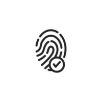 Vector sign of Fingerprint symbol is isolated on a white background. vector illustration icon color editable.