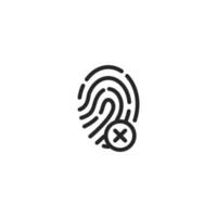 Vector sign of Fingerprint symbol is isolated on a white background. vector illustration icon color editable.