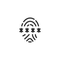 Vector sign of Fingerprint symbol is isolated on a white background. vector illustration icon color editable.