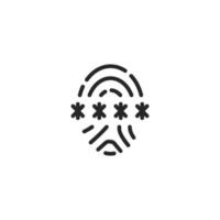 Vector sign of Fingerprint symbol is isolated on a white background. vector illustration icon color editable.