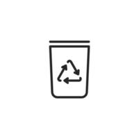 Vector sign of Recycle symbol is isolated on a white background. vector illustration icon color editable.