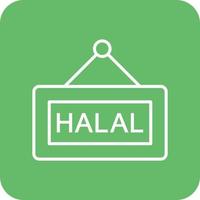 Halal Line Round Corner Background Icons vector