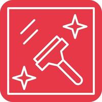 Cleaning Glass Line Round Corner Background Icons vector
