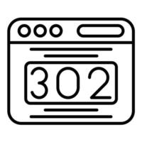 icono de línea de redirección 302 vector