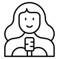 Singer Female Line Icon vector