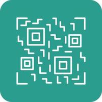 QR Code Line Round Corner Background Icons vector