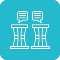 Debate Line Round Corner Background Icons vector