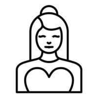 icono de línea de modelo femenino vector