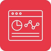 Webpage Statistics Line Round Corner Background Icons vector