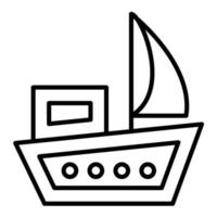 icono de línea de barco vector