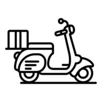 icono de línea de bicicleta de entrega vector