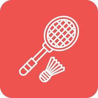 Badminton Line Round Corner Background Icons vector