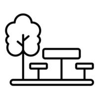 Picnic Table Line Icon vector