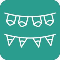 Bunting Line Round Corner Background Icons vector