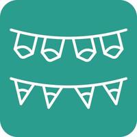 Bunting Line Round Corner Background Icons vector