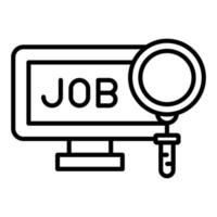 icono de línea de búsqueda de empleo vector