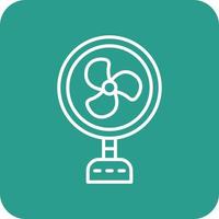 Stand Fan Line Round Corner Background Icons vector