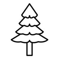 icono de línea de árbol de pino vector