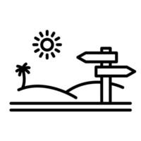 Desert Direction Line Icon vector