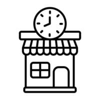 Clock Shop Line Icon vector