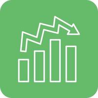 Stats Line Round Corner Background Icons vector
