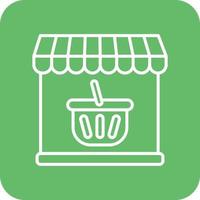 Groceries Store Line Round Corner Background Icons vector