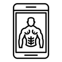 Full Body Muscle Line Icon vector