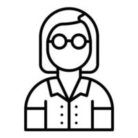 Female Professor Line Icon vector