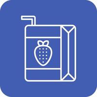 Juice Box Line Round Corner Background Icons vector