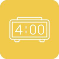 Digital Clock Line Round Corner Background Icons vector