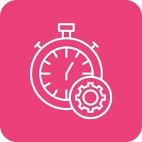 Time Management Line Round Corner Background Icons vector