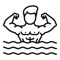 Water Aerobics Line Icon vector