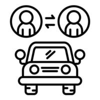 Carpool Line Icon vector