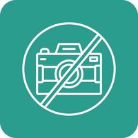 No Camera Line Round Corner Background Icons vector