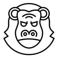 icono de línea de orangután vector