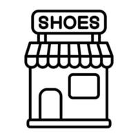 icono de línea de tienda de zapatos vector