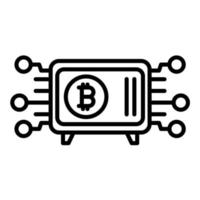 icono de línea de bóveda criptográfica vector