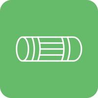 Foam Roller Line Round Corner Background Icons vector