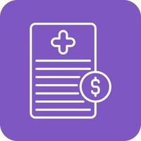 Medical Bill Line Round Corner Background Icons vector