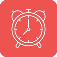 Alarm Clock Line Round Corner Background Icons vector