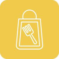 Take Away Line Round Corner Background Icons vector