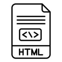 icono de línea html vector