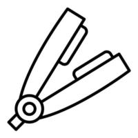 icono de línea de plancha de pelo vector