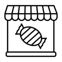 icono de línea de tienda de dulces vector