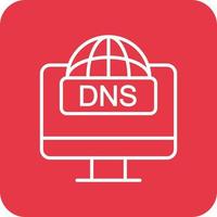 DNS Line Round Corner Background Icons vector